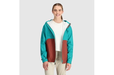 Image of Outdoor Research Apollo Rain Jacket - Womens, Tropical/Brick, S, 2691852371006