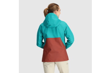 Image of Outdoor Research Apollo Rain Jacket - Womens, Tropical/Brick, S, 2691852371006