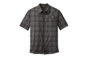 Image of Outdoor Research Astroman Short Sleeve Sun Shirt, Men's, Pewter/Charcoal, S 242849-pt/chr-S