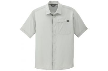 Image of Outdoor Research Astroman Short Sleeve Sun Shirt, Mens, Alloy, S, 242849-alloy-S