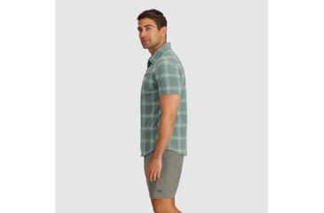 Image of Outdoor Research Astroman Short Sleeve Sun Shirt - Mens, Balsam Plaid, M, 2822782708007