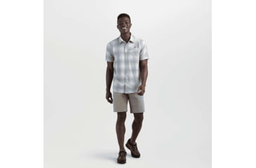 Image of Outdoor Research Astroman Short Sleeve Sun Shirt - Mens, Lead Plaid, Extra Large, 2822781991009