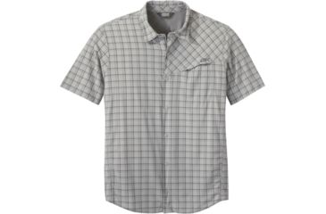 Image of Outdoor Research Astroman Short Sleeve Sun Shirt - Mens, Light Pewter, Small, 2744131564006
