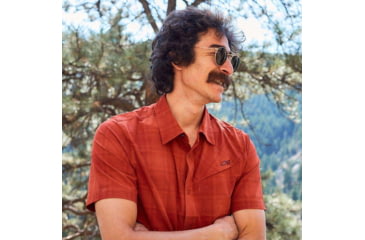Image of Outdoor Research Astroman Short Sleeve Sun Shirt - Mens, Mars Plaid, Medium, 2822781992007