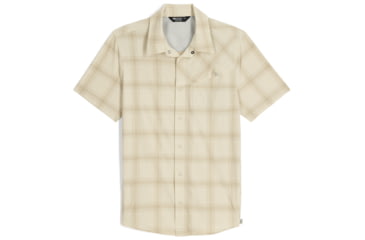 Image of Outdoor Research Astroman Short Sleeve Sun Shirt - Mens, Oyster Plaid, S, 2822782709006