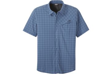 Image of Outdoor Research Astroman Short Sleeve Sun Shirt - Men's, Peak Blue, Extra Large, 2744131770009