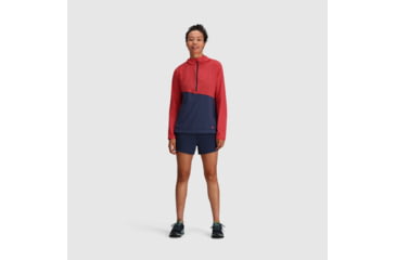 Image of Outdoor Research Astroman Sun Hoodie - Womens, Rhubarb/Naval Blue, XL, 2799812335009