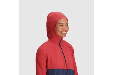 Image of Outdoor Research Astroman Sun Hoodie - Womens, Rhubarb/Naval Blue, XL, 2799812335009