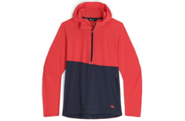 Image of Outdoor Research Astroman Sun Hoodie - Womens, Rhubarb/Naval Blue, XL, 2799812335009