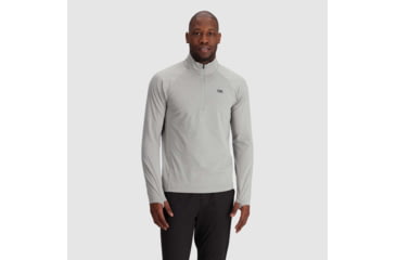 Image of Outdoor Research Baritone Quarter Zip - Mens, Light Pewter Heather, Extra Large, 3004981811009