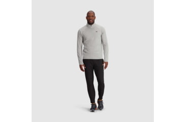 Image of Outdoor Research Baritone Quarter Zip - Mens, Light Pewter Heather, Extra Large, 3004981811009