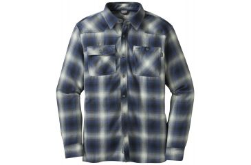 Image of Outdoor Research Feedback Flannel Shirt - Men's-Black/Baltic-Small