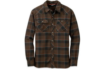 Image of Outdoor Research Feedback Flannel Shirt - Men's-Earth/Black-Small