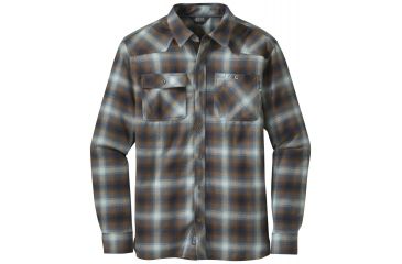 Image of Outdoor Research Feedback Flannel Shirt - Men's-Night/Saddle-Large