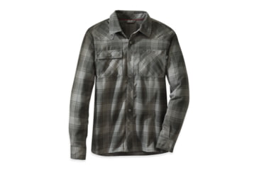 Image of Outdoor Research Feedback Flannel Shirt - Men's-Pewter/Black-Small
