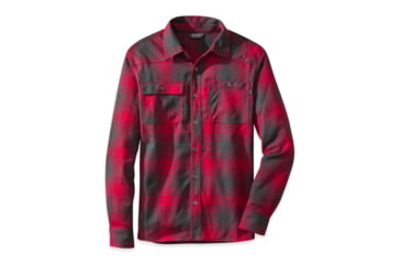 Image of Outdoor Research Feedback Flannel Shirt - Men's-Redwood/Black-Small