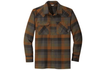 Image of Outdoor Research Feedback Flannel Shirt - Mens, Fatigue Pld, Small, 2428621848006