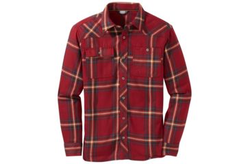 Image of Outdoor Research Feedback Flannel Shirt - Mens, Firebrick Plaid, XXL, 2428621403010