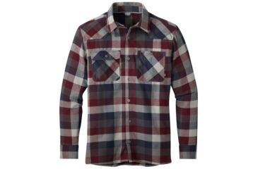 Image of Outdoor Research Feedback Flannel Shirt - Mens, Raisin Plaid, Large, 2428621676008