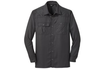 Image of Outdoor Research Feedback Flannel Shirt - Mens, Storm, Large, 2428621288008