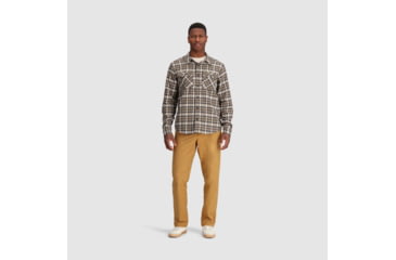 Image of Outdoor Research Feedback Flannel Twill Shirt - Mens, Flint Plaid, 2XL, 3005132110010