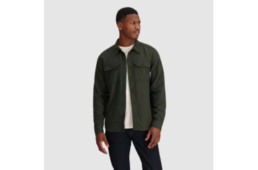 Image of Outdoor Research Feedback Flannel Twill Shirt - Mens, Grove, Small, 3005132445006