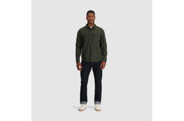 Image of Outdoor Research Feedback Flannel Twill Shirt - Mens, Grove, Small, 3005132445006