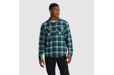 Image of Outdoor Research Feedback Flannel Twill Shirt - Mens, Harbor Plaid, Small, 3005132608006