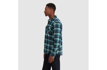 Image of Outdoor Research Feedback Flannel Twill Shirt - Mens, Harbor Plaid, Small, 3005132608006