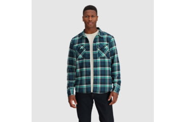 Image of Outdoor Research Feedback Flannel Twill Shirt - Mens, Harbor Plaid, Small, 3005132608006