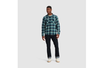 Image of Outdoor Research Feedback Flannel Twill Shirt - Mens, Harbor Plaid, Small, 3005132608006