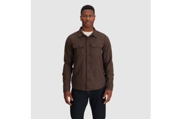 Image of Outdoor Research Feedback Flannel Twill Shirt - Mens, Hickory, 3XL, 3005132443011