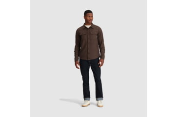 Image of Outdoor Research Feedback Flannel Twill Shirt - Mens, Hickory, 3XL, 3005132443011