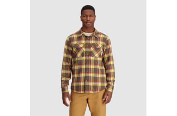 Image of Outdoor Research Feedback Flannel Twill Shirt - Mens, Hickory Plaid, 3XL, 3005132607011