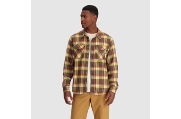 Image of Outdoor Research Feedback Flannel Twill Shirt - Mens, Hickory Plaid, 3XL, 3005132607011