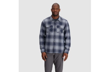 Image of Outdoor Research Feedback Flannel Twill Shirt - Mens, Slate Plaid, 3XL, 3005131521011