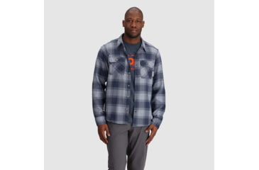 Image of Outdoor Research Feedback Flannel Twill Shirt - Mens, Slate Plaid, 3XL, 3005131521011