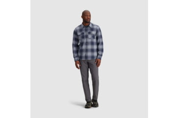 Image of Outdoor Research Feedback Flannel Twill Shirt - Mens, Slate Plaid, 3XL, 3005131521011