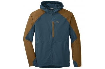 Image of Outdoor Research Ferrosi Hooded Jacket, Men's, Peacock/Saddle, M 250094-peacock/saddle-M