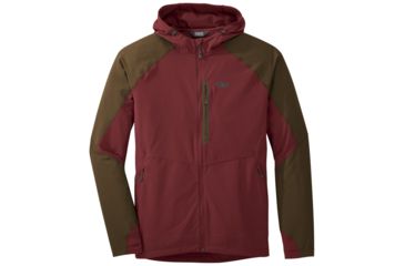 Image of Outdoor Research Ferrosi Hooded Jacket - Mens, Firebrick/Carob, Small, 2500941360006