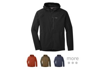 Image of Outdoor Research Ferrosi Hooded Jacket - Men's, Black, Burnt Orange, Coyote/Fatigue, Naval Blue, Pewter/Storm, Seaweed