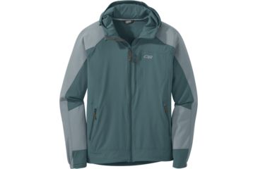 Image of Outdoor Research Ferrosi Hooded Jacket - Mens, Mediterranean/Lead, Small, 2691711797006