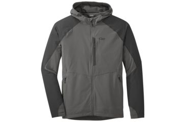 Image of Outdoor Research Ferrosi Hooded Jacket - Mens, Pewter/Storm, 2XL, 2500941352010