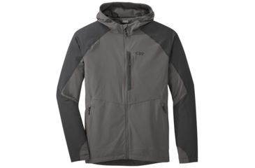 Image of Outdoor Research Ferrosi Hooded Jacket - Mens, Pewter/Storm, Small, 2691711352006