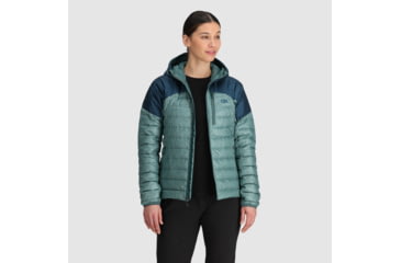 Image of Outdoor Research Helium Down Hoodie Jacket - Womens, Neptune/Harbor, XS, 2775912786005