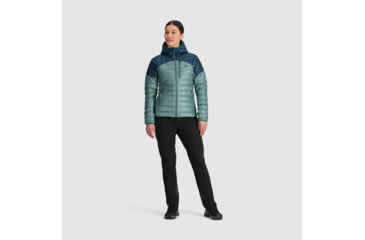 Image of Outdoor Research Helium Down Hoodie Jacket - Womens, Neptune/Harbor, XS, 2775912786005