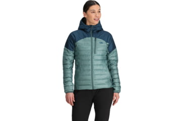 Image of Outdoor Research Helium Down Hoodie Jacket - Womens, Neptune/Harbor, XS, 2775912786005