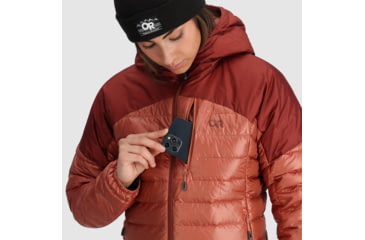 Image of Outdoor Research Helium Down Hoodie - Womens, Cinnamon/Brick, Extra Small, 2775912528005