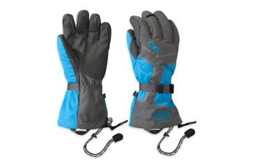 Image of Outdoor Research Highcamp Gloves - Men's-Charcoal/Hydro/Pewter-Medium