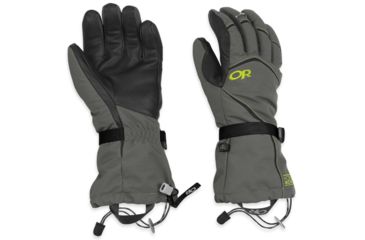 Image of Outdoor Research Highcamp Gloves - Men's-Pewter/Lemongrass-Small